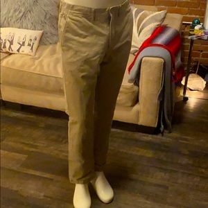 J.Crew Khaki Flannel Lined Cotton Pants